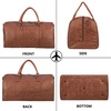 image:imageseyfocnia Oversized Duffle Travel Bag for Men or Women Waterproof PU Leather Weekend Gym Bag Large Carry On Bag Overnight HangbagBrown
