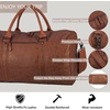 image:imageseyfocnia Oversized Duffle Travel Bag for Men or Women Waterproof PU Leather Weekend Gym Bag Large Carry On Bag Overnight HangbagBrown