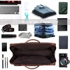 image:imageseyfocnia Oversized Duffle Travel Bag for Men or Women Waterproof PU Leather Weekend Gym Bag Large Carry On Bag Overnight HangbagBrown