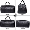 image:imageseyfocnia Oversized Duffle Travel Bag for Men or Women Waterproof PU Leather Weekend Gym Bag Large Carry On Bag Overnight HangbagZBlack