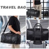 image:imageseyfocnia Oversized Duffle Travel Bag for Men or Women Waterproof PU Leather Weekend Gym Bag Large Carry On Bag Overnight HangbagZBlack