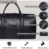 image:imageseyfocnia Oversized Duffle Travel Bag for Men or Women Waterproof PU Leather Weekend Gym Bag Large Carry On Bag Overnight HangbagZBlack