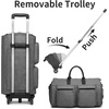 image:imageseyfocnia Rolling Garment BagRolling Duffle Bag with Wheels Rolling Garment Bags for Travel with Shoe Pouch Carry On Bag Weekender Bags Garment Duffel Bag for Men or WomenGreyA1Grey2P