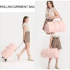 image:imageseyfocnia Rolling Garment BagRolling Duffle Bag with Wheels Rolling Garment Bags for Travel with Shoe Pouch Carry On Bag Weekender Bags Garment Duffel Bag for Men or WomenGreyPink