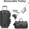 image:imageseyfocnia Rolling Garment BagRolling Duffle Bag with Wheels Rolling Garment Bags for Travel with Shoe Pouch Carry On Bag Weekender Bags Garment Duffel Bag for Men or WomenGreyA2Grey2P
