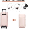 image:imageseyfocnia Rolling Garment BagRolling Duffle Bag with Wheels Rolling Garment Bags for Travel with Shoe Pouch Carry On Bag Weekender Bags Garment Duffel Bag for Men or WomenGreyPink