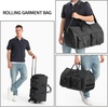 image:imageseyfocnia Rolling Garment BagRolling Duffle Bag with Wheels Rolling Garment Bags for Travel with Shoe Pouch Carry On Bag Weekender Bags Garment Duffel Bag for Men or WomenGreyA2Grey2P