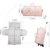 image:imageseyfocnia Rolling Garment BagRolling Duffle Bag with Wheels Rolling Garment Bags for Travel with Shoe Pouch Carry On Bag Weekender Bags Garment Duffel Bag for Men or WomenGreyPink