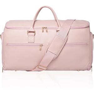 image:imageseyfocnia Carry On Garment Bag for Travel Convertible Travel Garment Bag with Toiletry Bag for Women 2 in 1 Hanging Suitcase Suit Business Travel Bag 2pcs SetPink