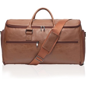 image:imageseyfocnia Carry On Garment Bag for Travel Convertible Travel Garment Bag with Toiletry Bag for Women 2 in 1 Hanging Suitcase Suit Business Travel Bag 2pcs SetBrown
