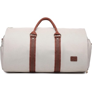 image:imageseyfocnia Convertible Carry on Garment Bag for Women Garment Bags for Travel with Shoe Pouch 2 in 1 Hanging Suitcase Suit Bag for Women Travel Duffle Bag Garment BagBeige