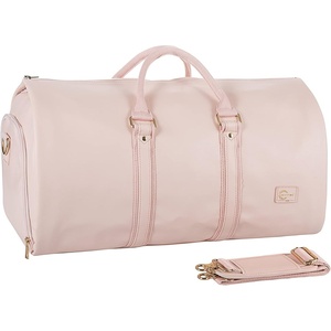 image:imageseyfocnia Convertible Carry on Garment Bag for Women Garment Bags for Travel with Shoe Pouch 2 in 1 Hanging Suitcase Suit Bag for Women Travel Duffle Bag Garment BagA1Pink