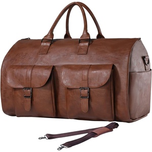 image:imageseyfocnia Convertible Travel Garment BagCarry on Garment Duffel Bag for Men Women  2 in 1 Hanging Suitcase Suit Business Travel BagBrown2pocketsLeather