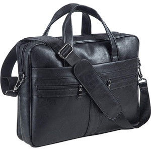 image:imageseyfocnia Mens Leather Messenger Bag Laptop Briefcase Business Satchel ComputerBlack