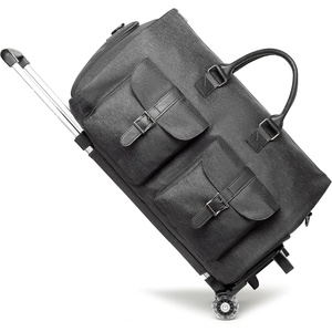 image:imageseyfocnia Rolling Garment BagRolling Duffle Bag with Wheels Rolling Garment Bags for Travel with Shoe Pouch Carry On Bag Weekender Bags Garment Duffel Bag for Men or WomenGreyA2Grey2P